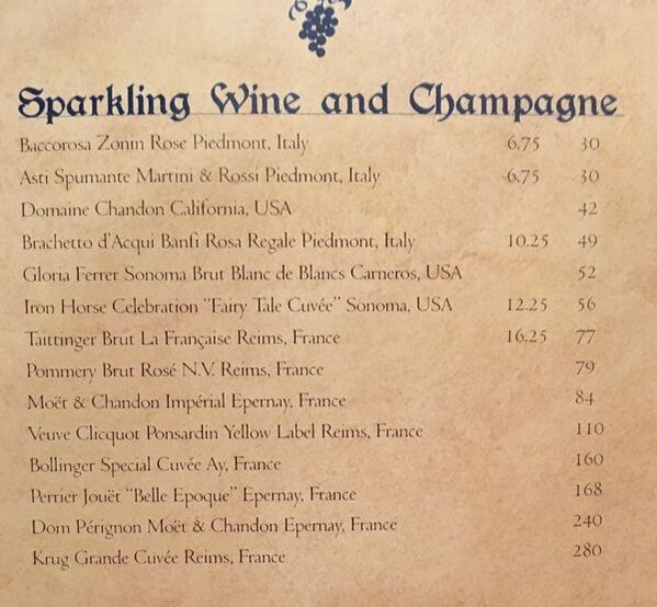 Disney Cruise Dining Room Wine List