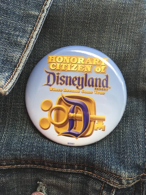 Details about   Set Of 2 Disneyland Button Pins Honorary Citizen & I'm Celebrating !